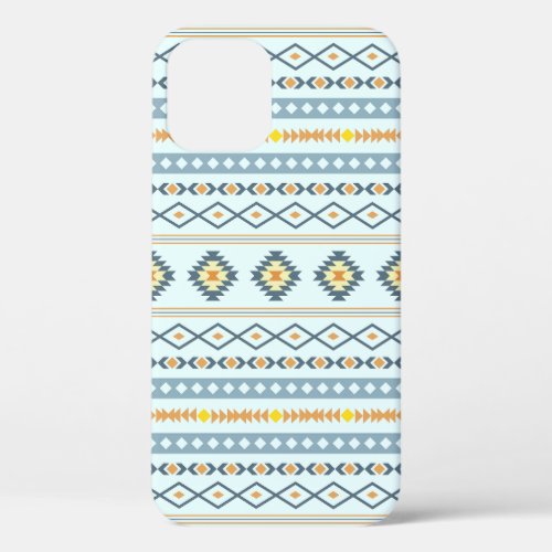 Aztec Blue Yellow Orange Mixed Motifs Pattern iPhone 12 Pro Case