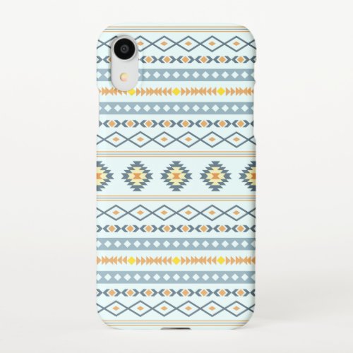 Aztec Blue Yellow Orange Mixed Motifs Pattern iPhone XR Case