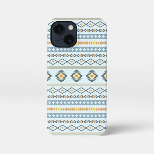 Aztec Blue Yellow Orange Mixed Motifs Pattern iPhone 13 Mini Case