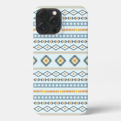 Aztec Blue Yellow Orange Mixed Motifs Pattern iPhone 13 Pro Max Case