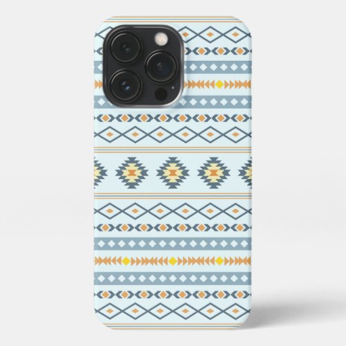 Aztec Blue Yellow Orange Mixed Motifs Pattern iPhone 13 Pro Case