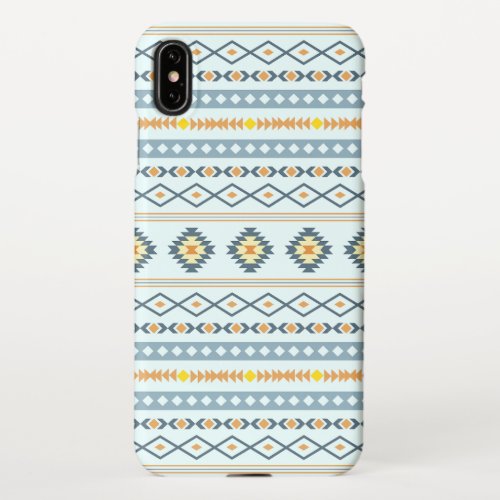 Aztec Blue Yellow Orange Mixed Motifs Pattern iPhone XS Max Case