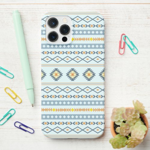 Aztec Blue Yellow Orange Mixed Motifs Pattern iPhone 12 Pro Max Case