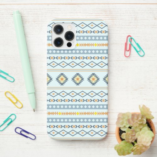 Aztec Blue Yellow Orange Mixed Motifs Pattern iPhone 12 Pro Case