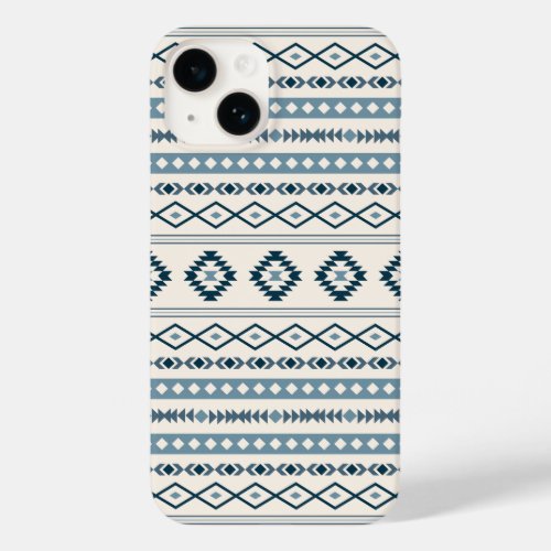 Aztec Blues Cream Mixed Motifs Pattern Case_Mate iPhone 14 Case