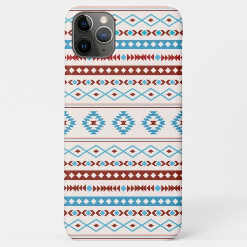 Aztec Blues Red Cream Mixed Motifs Pattern iPhone 11 Pro Max Case