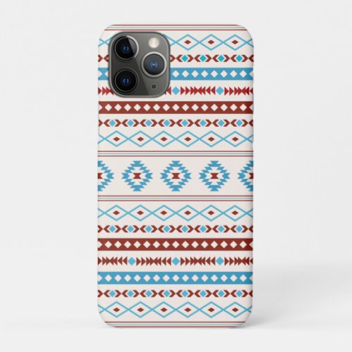 Aztec Blues Red Cream Mixed Motifs Pattern iPhone 11 Pro Case