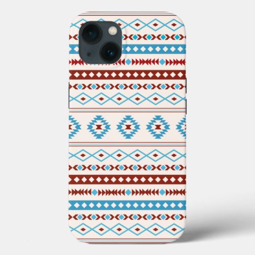 Aztec Blues Red Cream Mixed Motifs Pattern iPhone 13 Case