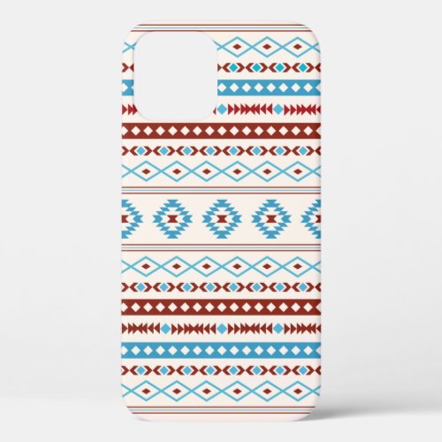 Aztec Blues Red Cream Mixed Motifs Pattern iPhone 12 Pro Case