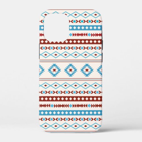 Aztec Blues Red Cream Mixed Motifs Pattern iPhone 12 Mini Case