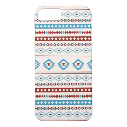 Aztec Blues Red Cream Mixed Motifs Pattern iPhone 87 Case