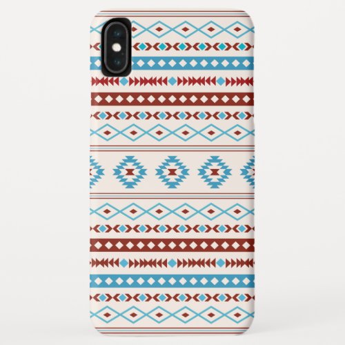 Aztec Blues Red Cream Mixed Motifs Pattern iPhone XS Max Case