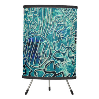 Aztec blues Tripod Lamp
