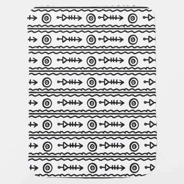 Aztec Boho Baby Blanket (Front)