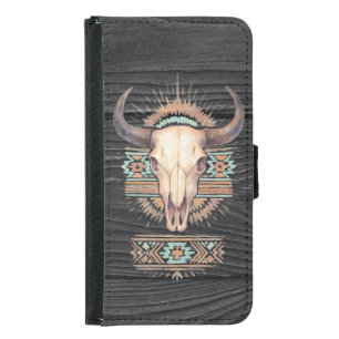 Aztec Boho Skull Samsung Galaxy S5 Wallet Case