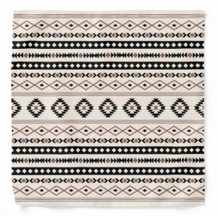 Aztec Brown Black Cream Mixed Motifs Pattern Bandana