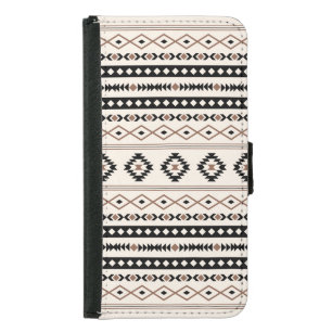 Aztec Brown Black Cream Mixed Motifs Pattern Beach Samsung Galaxy S5 Wallet Case