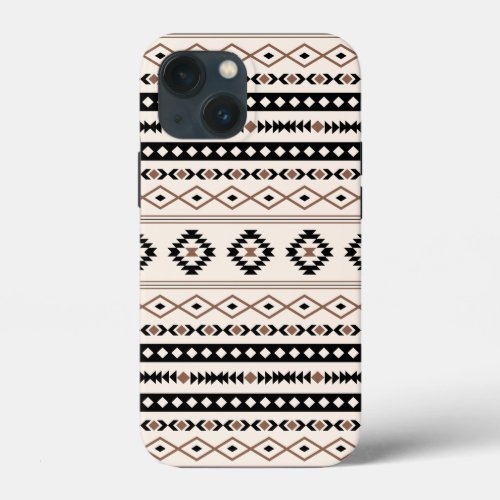 Aztec Brown Black Cream Mixed Motifs Pattern iPhone 13 Mini Case