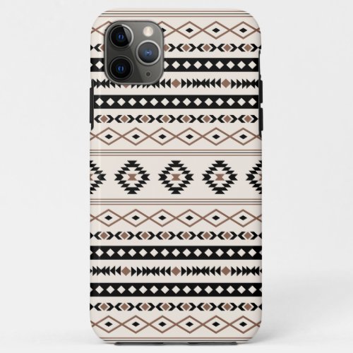 Aztec Brown Black Cream Mixed Motifs Pattern iPhone 11 Pro Max Case