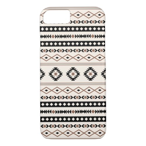 Aztec Brown Black Cream Mixed Motifs Pattern iPhone 87 Case