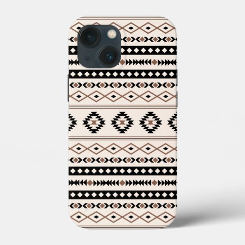 Aztec Brown Black Cream Mixed Motifs Pattern iPhone 13 Mini Case