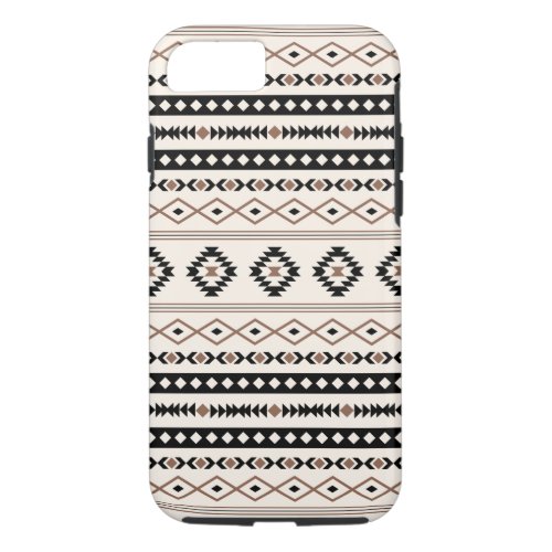 Aztec Brown Black Cream Mixed Motifs Pattern iPhone 87 Case