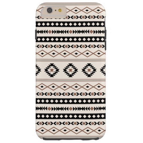 Aztec Brown Black Cream Mixed Motifs Pattern Tough iPhone 6 Plus Case