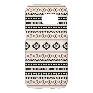 Aztec Brown Black Cream Mixed Motifs Pattern Samsung Galaxy S7 Case