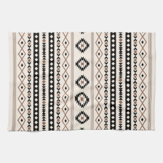 Aztec Brown Black Cream Mixed Motifs Pattern Kitchen Towel