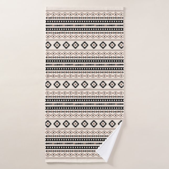 Aztec Brown Black Cream Mixed Motifs Rpt Pattern Bath Towel (Bath Towel)