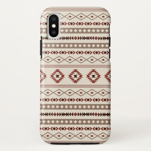 Aztec Browns Rust Cream Mixed Motifs Pattern  iPhone X Case