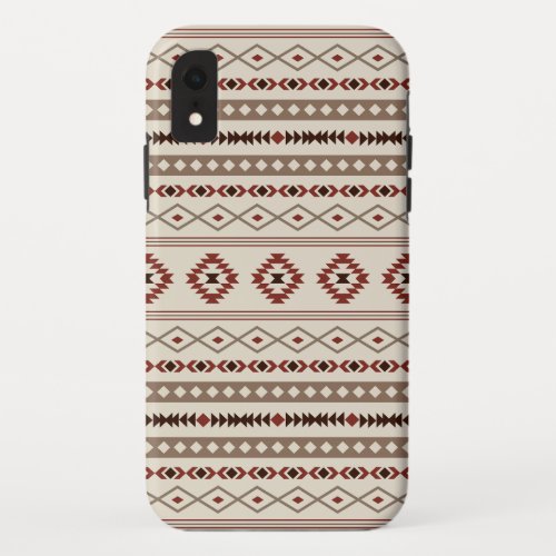Aztec Browns Rust Cream Mixed Motifs Pattern iPhone XR Case