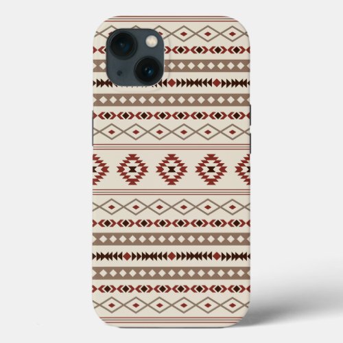 Aztec Browns Rust Cream Mixed Motifs Pattern iPhone 13 Case