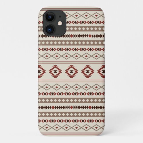 Aztec Browns Rust Cream Mixed Motifs Pattern iPhone 11 Case