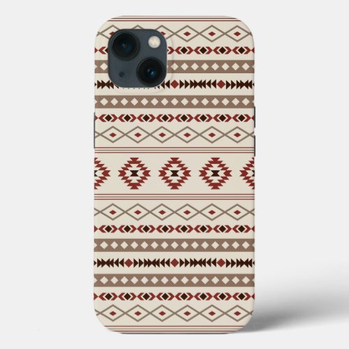 Aztec Browns Rust Cream Mixed Motifs Pattern iPhone 13 Case