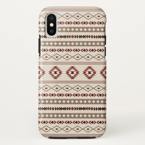 Aztec Browns Rust Cream Mixed Motifs Pattern iPhone XS Case