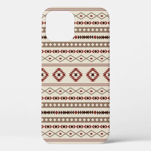 Aztec Browns Rust Cream Mixed Motifs Pattern iPhone 12 Case