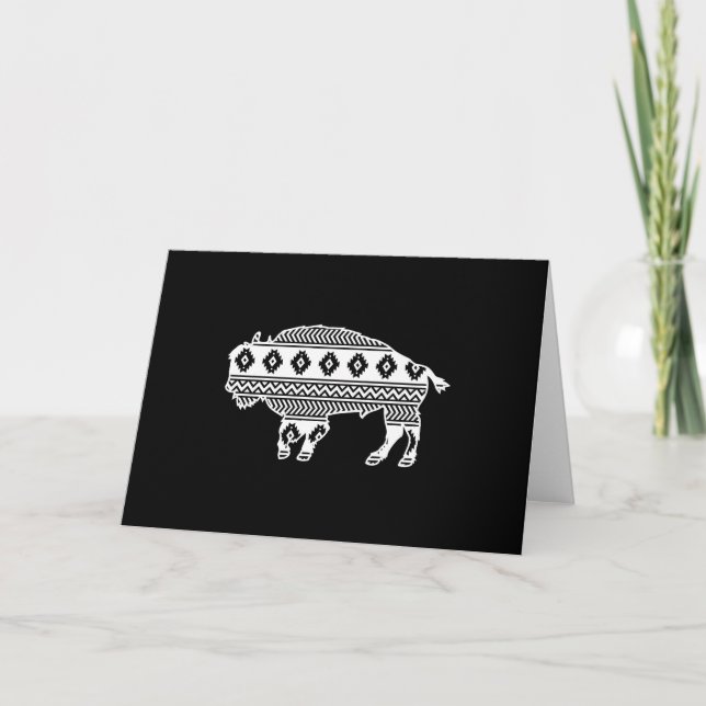 Aztec Buffalo Holiday Card (Front)