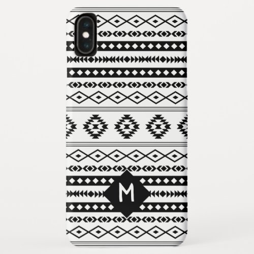 Aztec BW Mixed Motif Pattern Customized iPhone XS Max Case