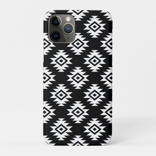 Aztec BW Symbol on Black Pattern iPhone 11 Pro Case