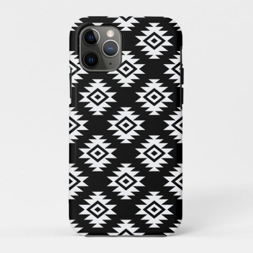 Aztec BW Symbol on Black Pattern iPhone 11 Pro Case