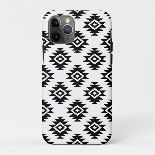 Aztec BW Symbol on White Pattern iPhone 11 Pro Case