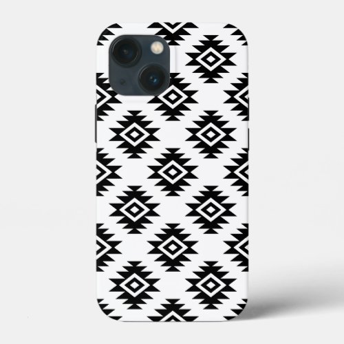 Aztec BW Symbol on White Pattern iPhone 13 Mini Case