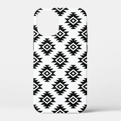 Aztec BW Symbol on White Pattern iPhone 12 Mini Case