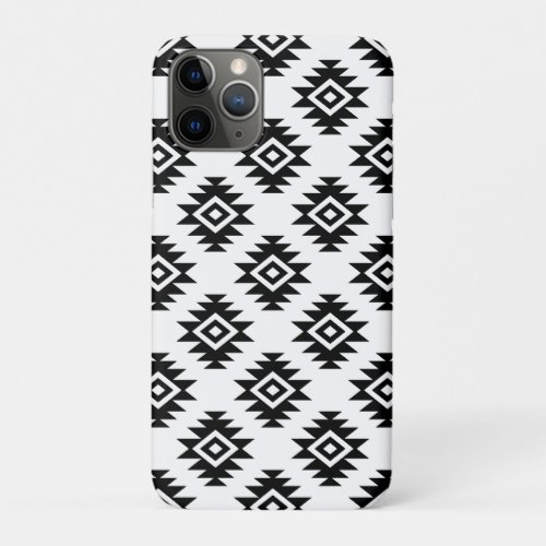 Aztec BW Symbol on White Pattern iPhone 11 Pro Case