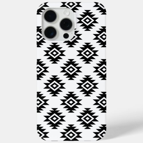 Aztec BW Symbol on White Pattern iPhone 15 Pro Max Case