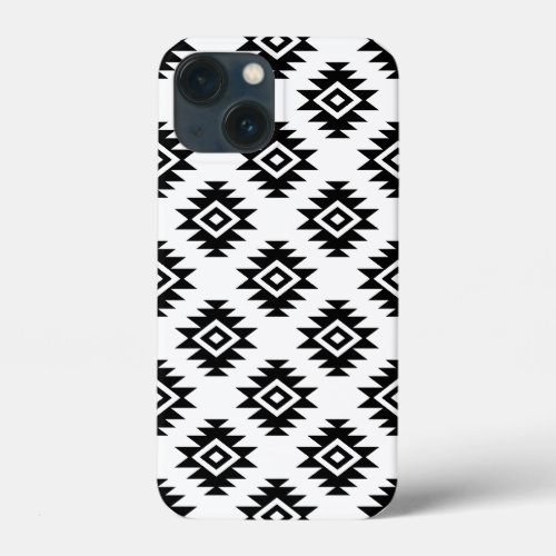 Aztec BW Symbol on White Pattern iPhone 13 Mini Case