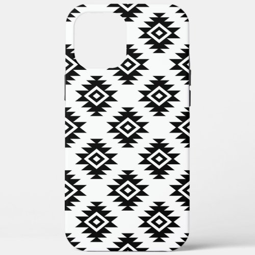 Aztec BW Symbol on White Pattern iPhone 12 Pro Max Case