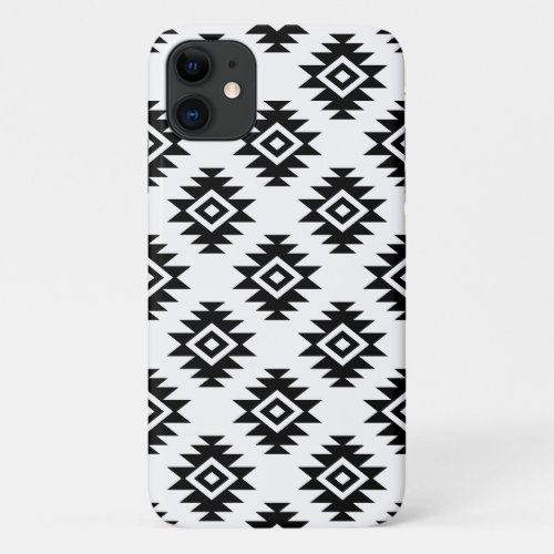 Aztec BW Symbol on White Pattern iPhone 11 Case