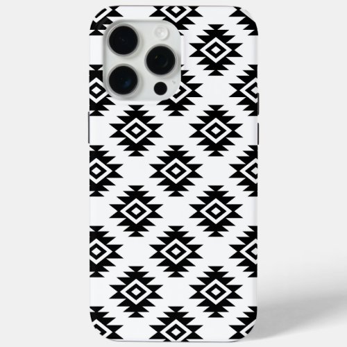 Aztec BW Symbol on White Pattern iPhone 15 Pro Max Case